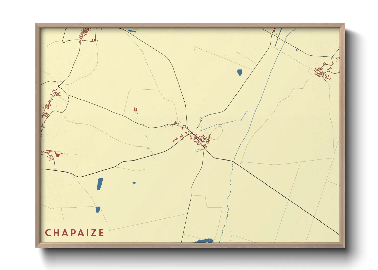 Une affiche de carte sur Chapaize