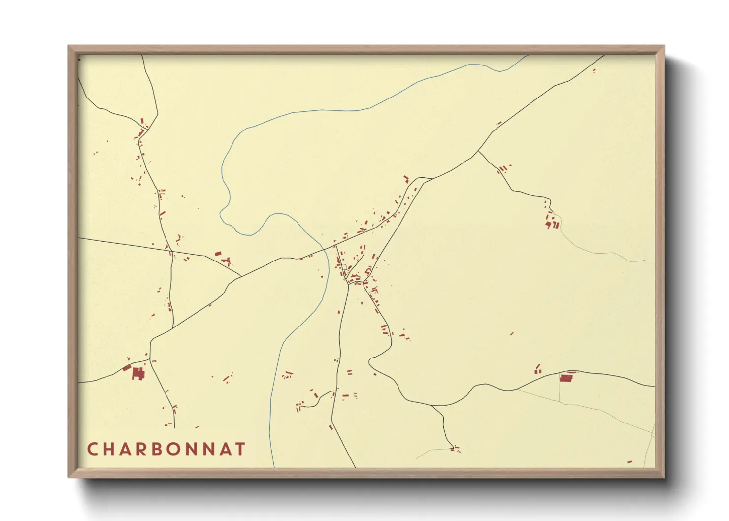 Une affiche de carte sur Charbonnat