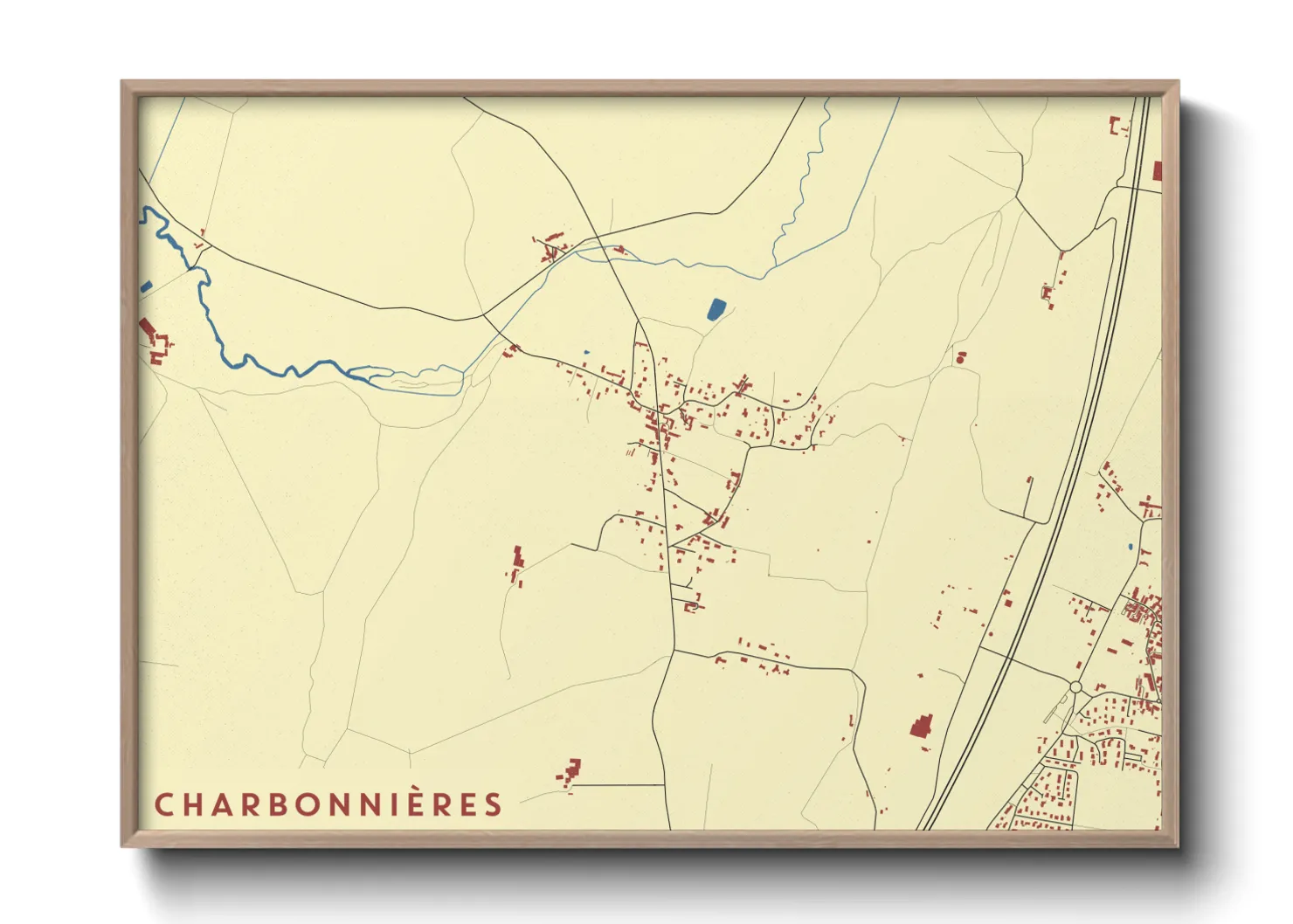 Une affiche de carte sur Charbonnières