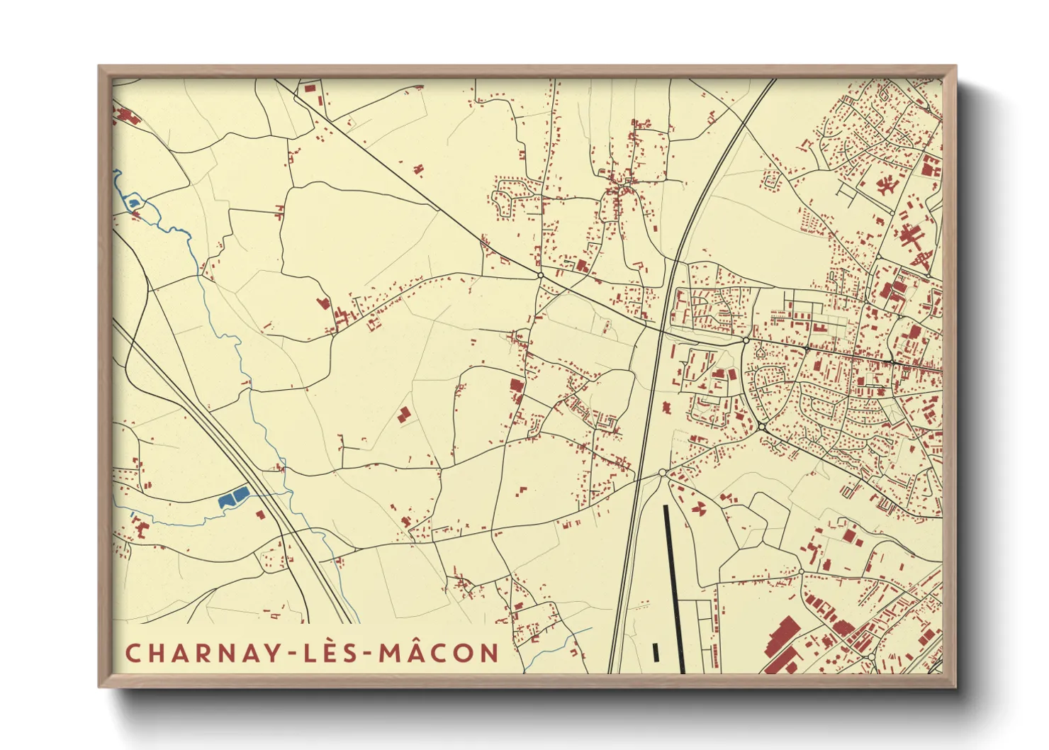 Une affiche de carte sur Charnay-lès-Mâcon