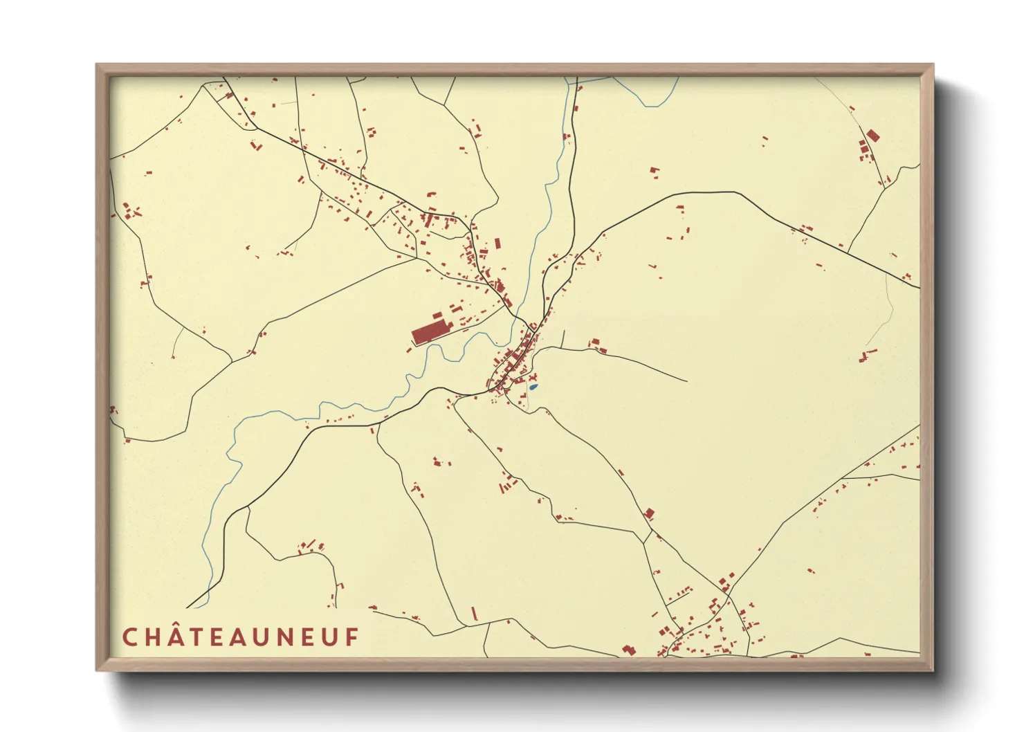 Une affiche de carte sur Châteauneuf