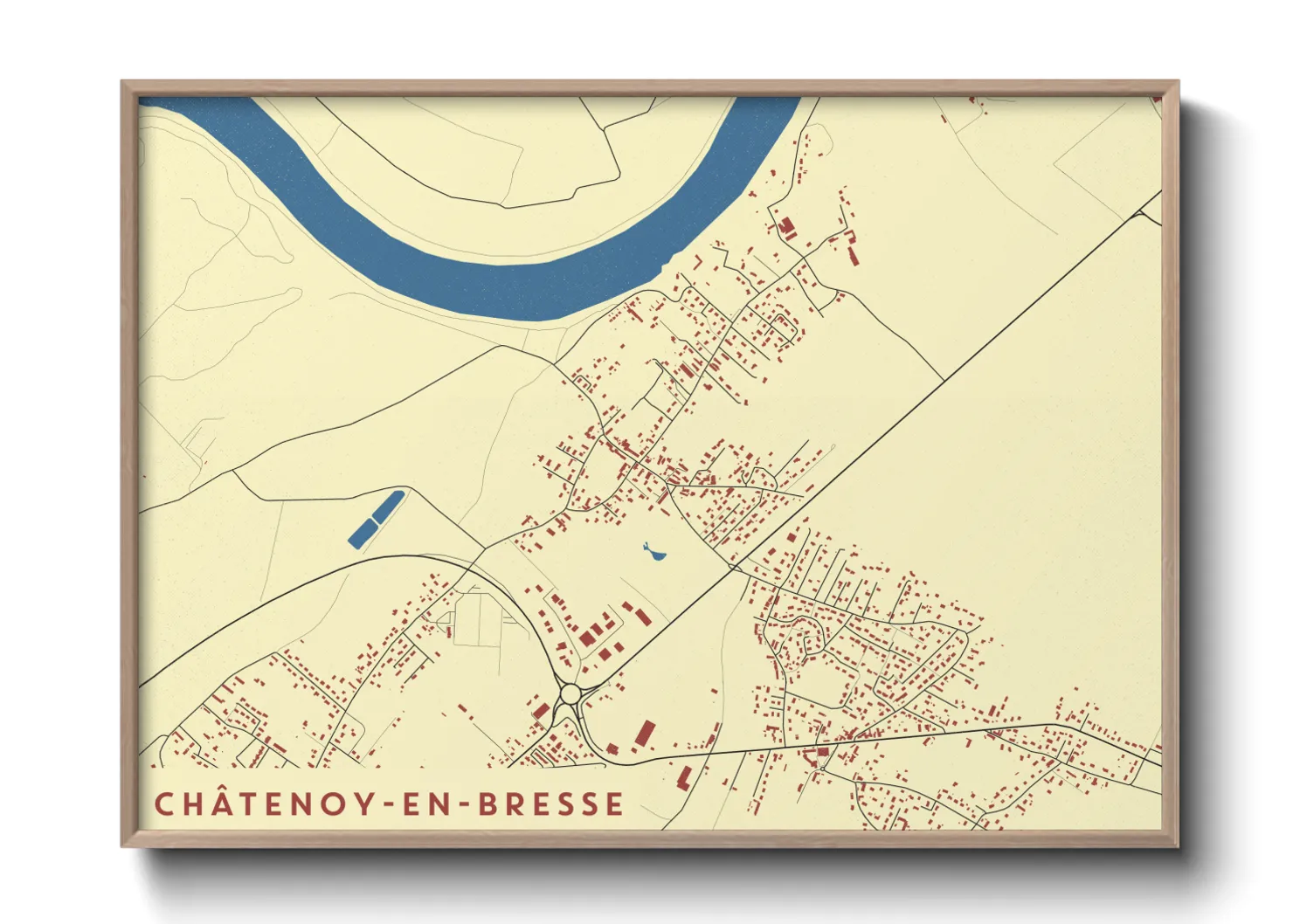 Une affiche de carte sur Châtenoy-en-Bresse