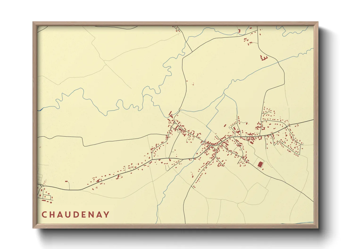Une affiche de carte sur Chaudenay