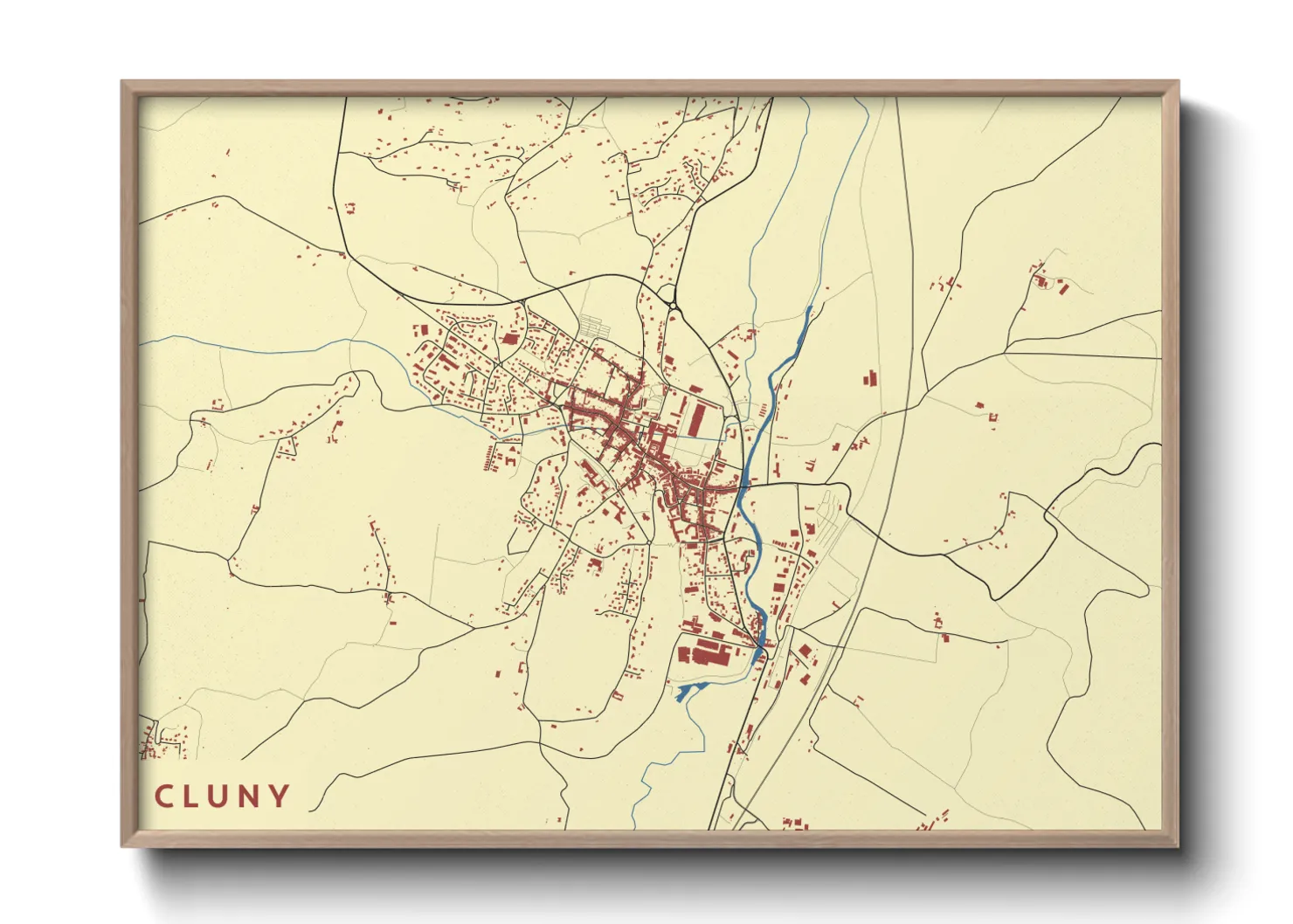 Une affiche de carte sur Cluny