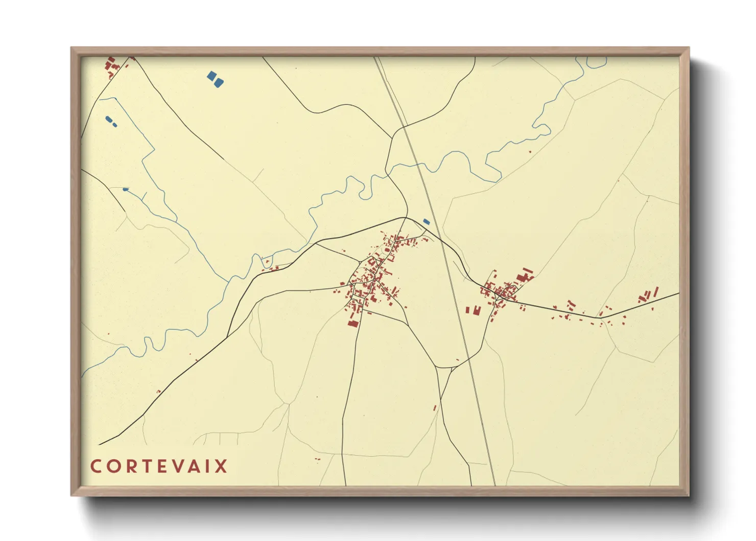 Une affiche de carte sur Cortevaix