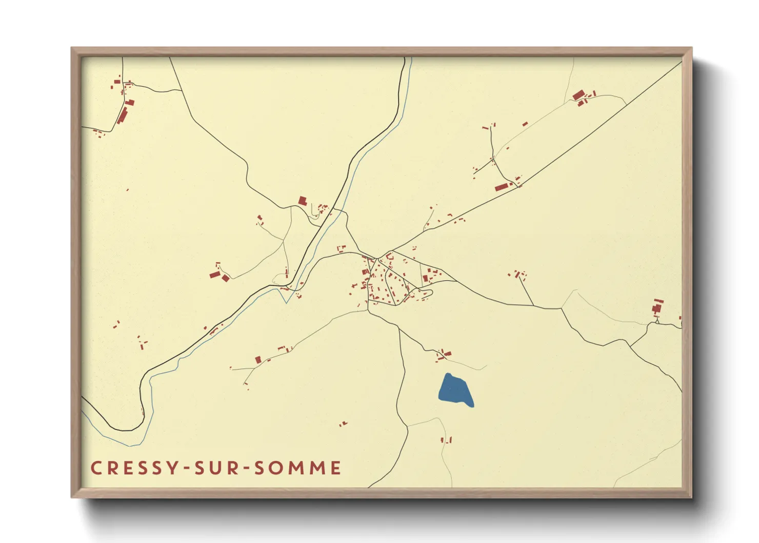 Une affiche de carte sur Cressy-sur-Somme