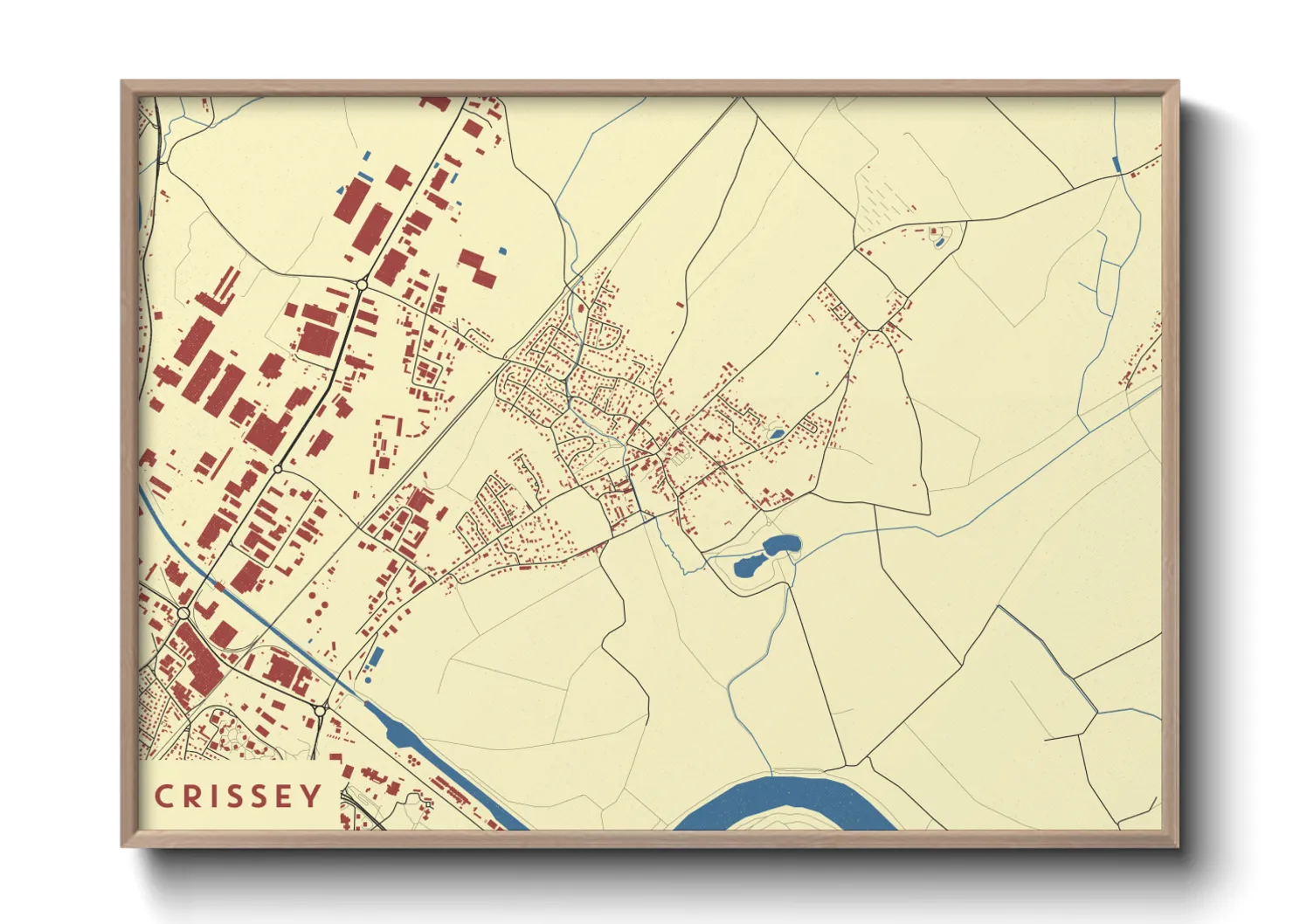 Une affiche de carte sur Crissey