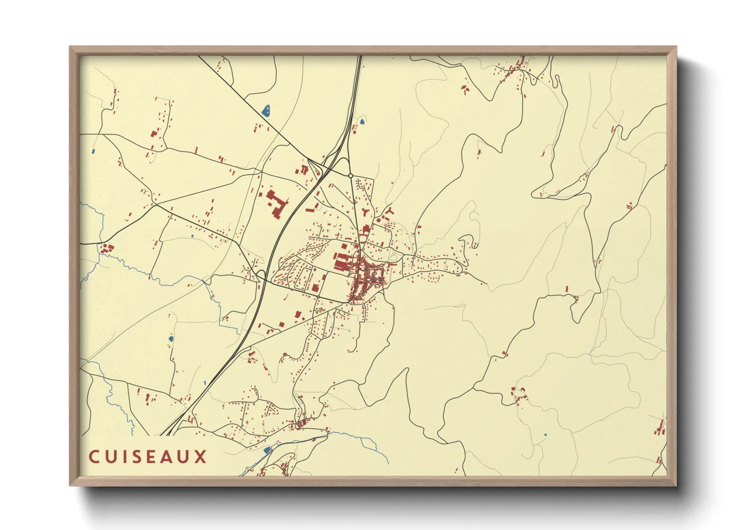 Une affiche de carte sur Cuiseaux