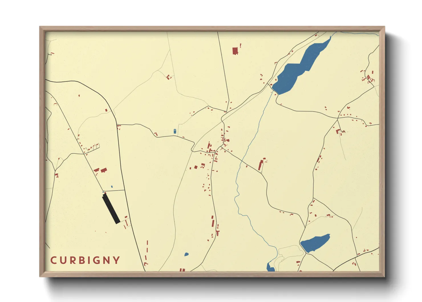 Une affiche de carte sur Curbigny
