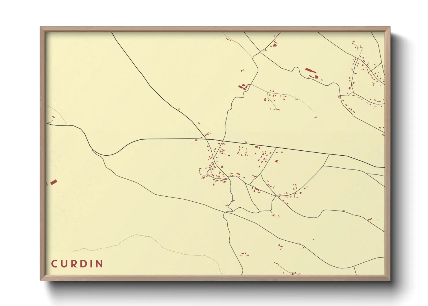 Une affiche de carte sur Curdin
