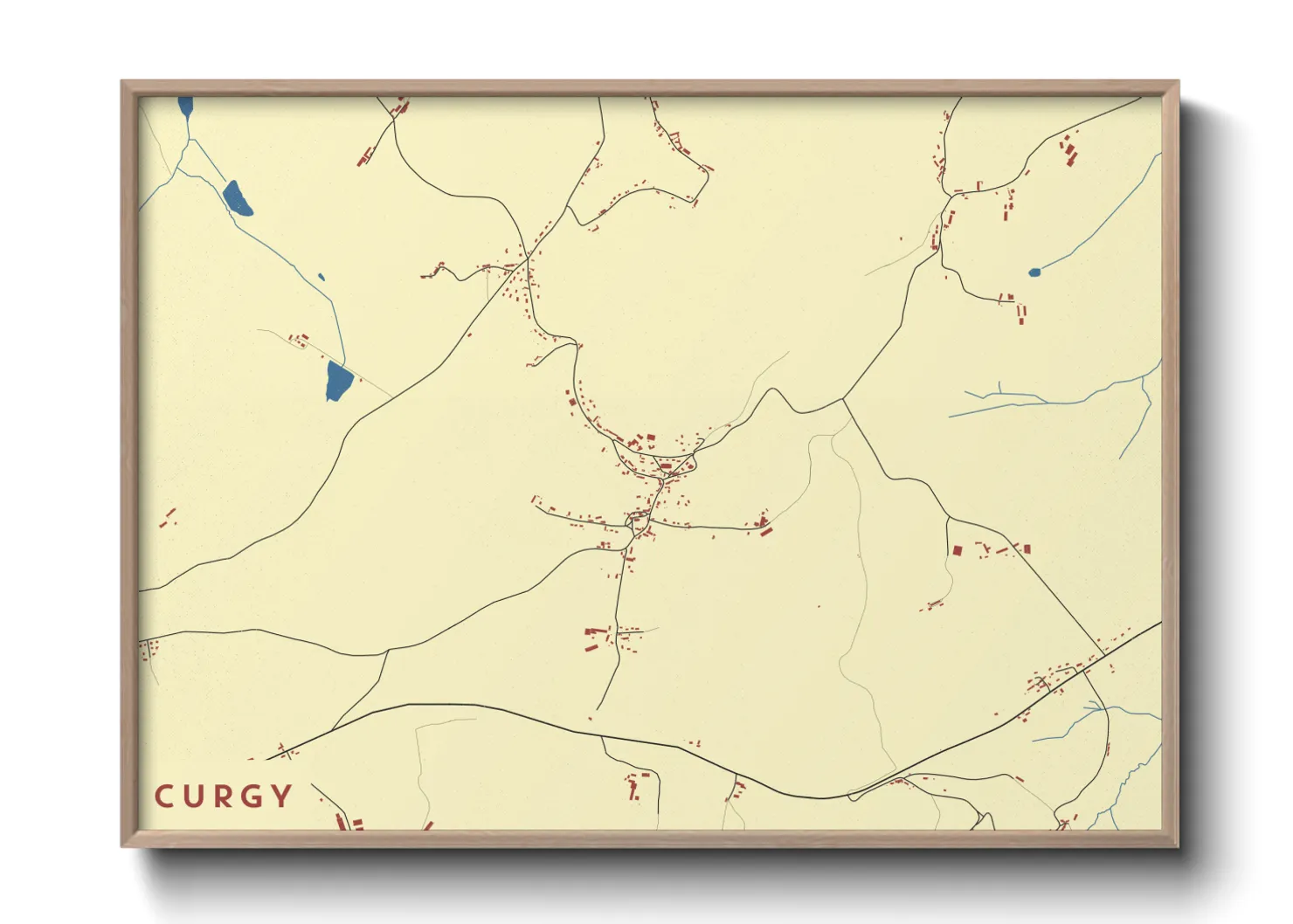 Une affiche de carte sur Curgy