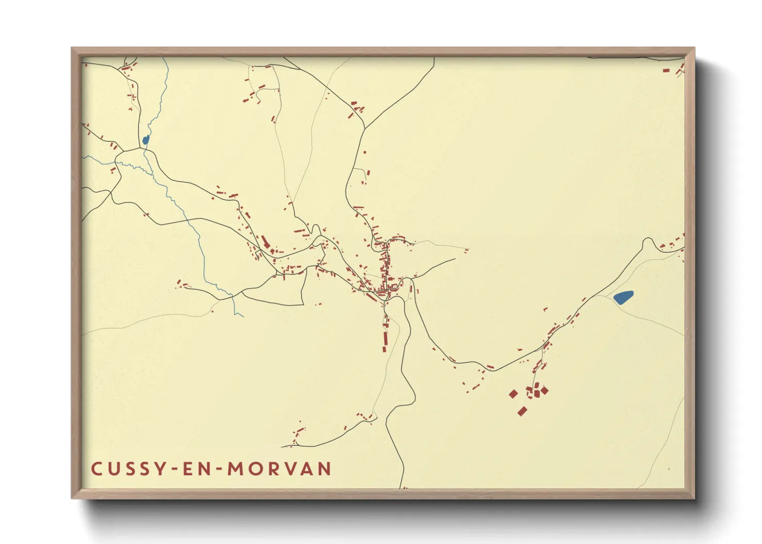 Une affiche de carte sur Cussy-en-Morvan