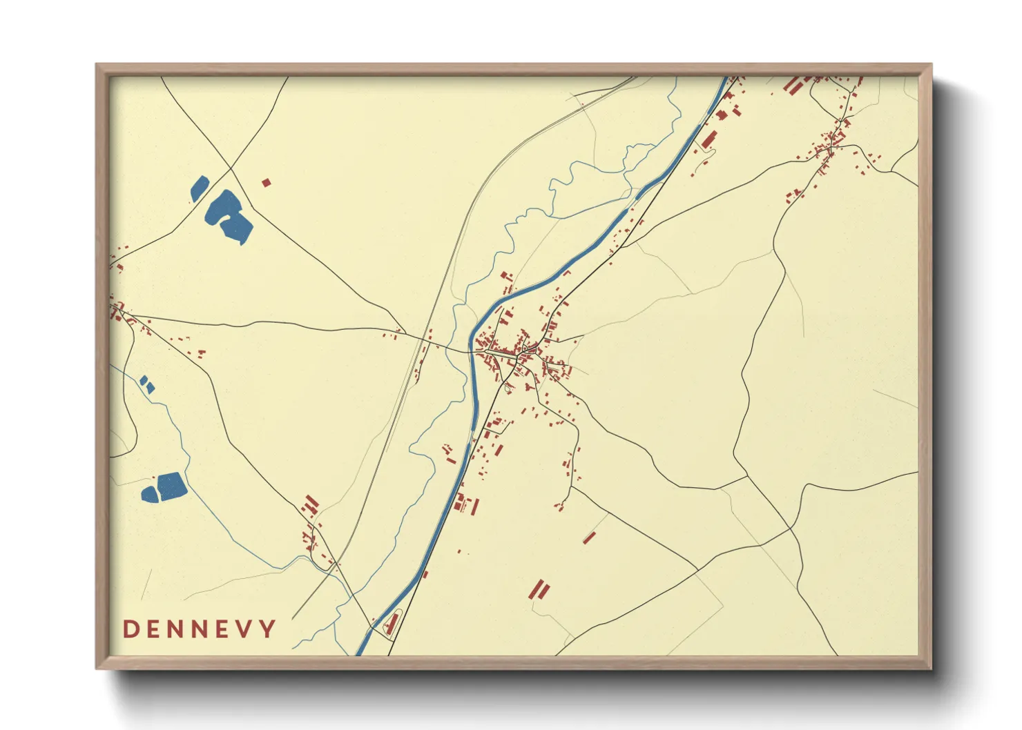 Une affiche de carte sur Dennevy