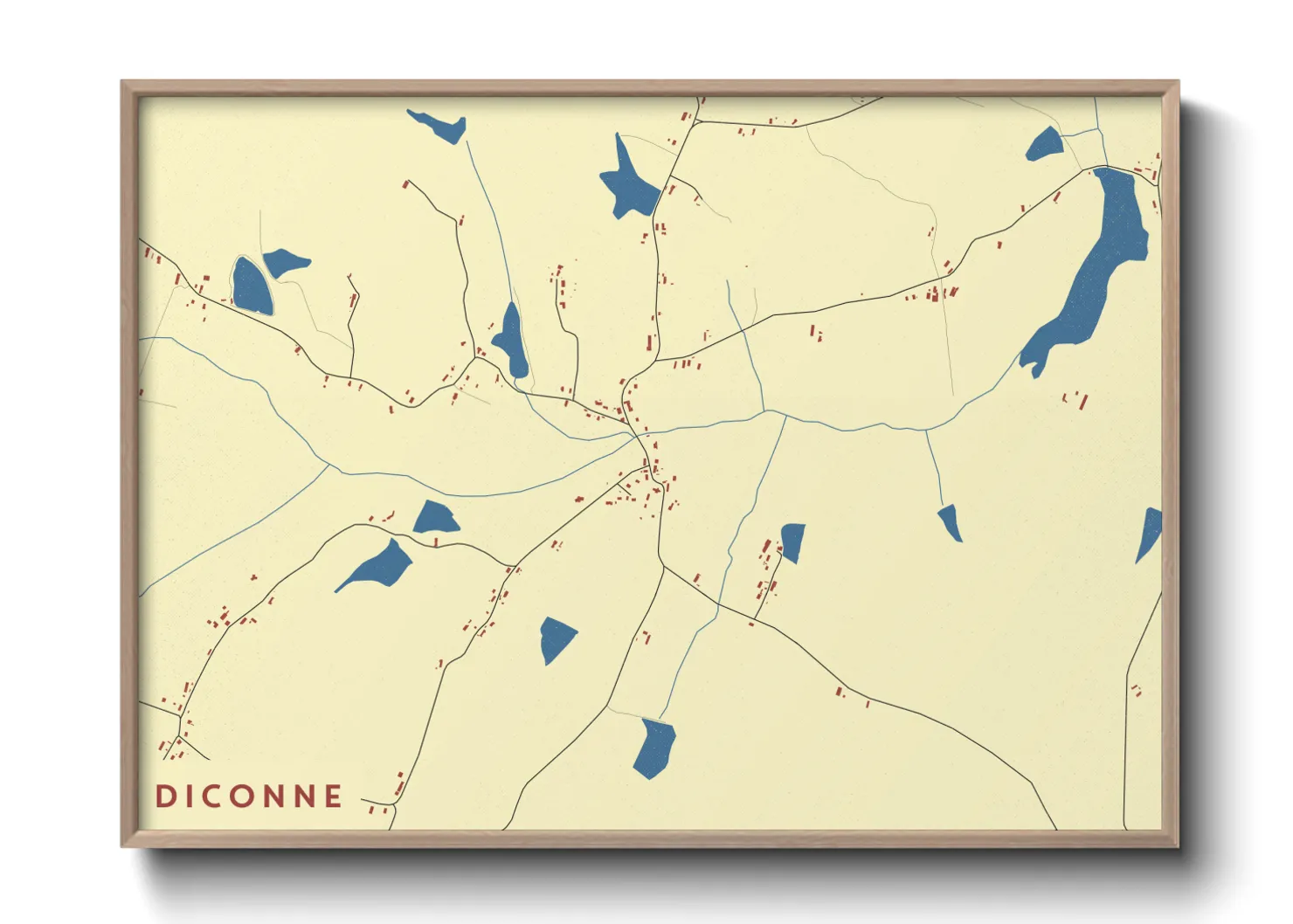 Une affiche de carte sur Diconne