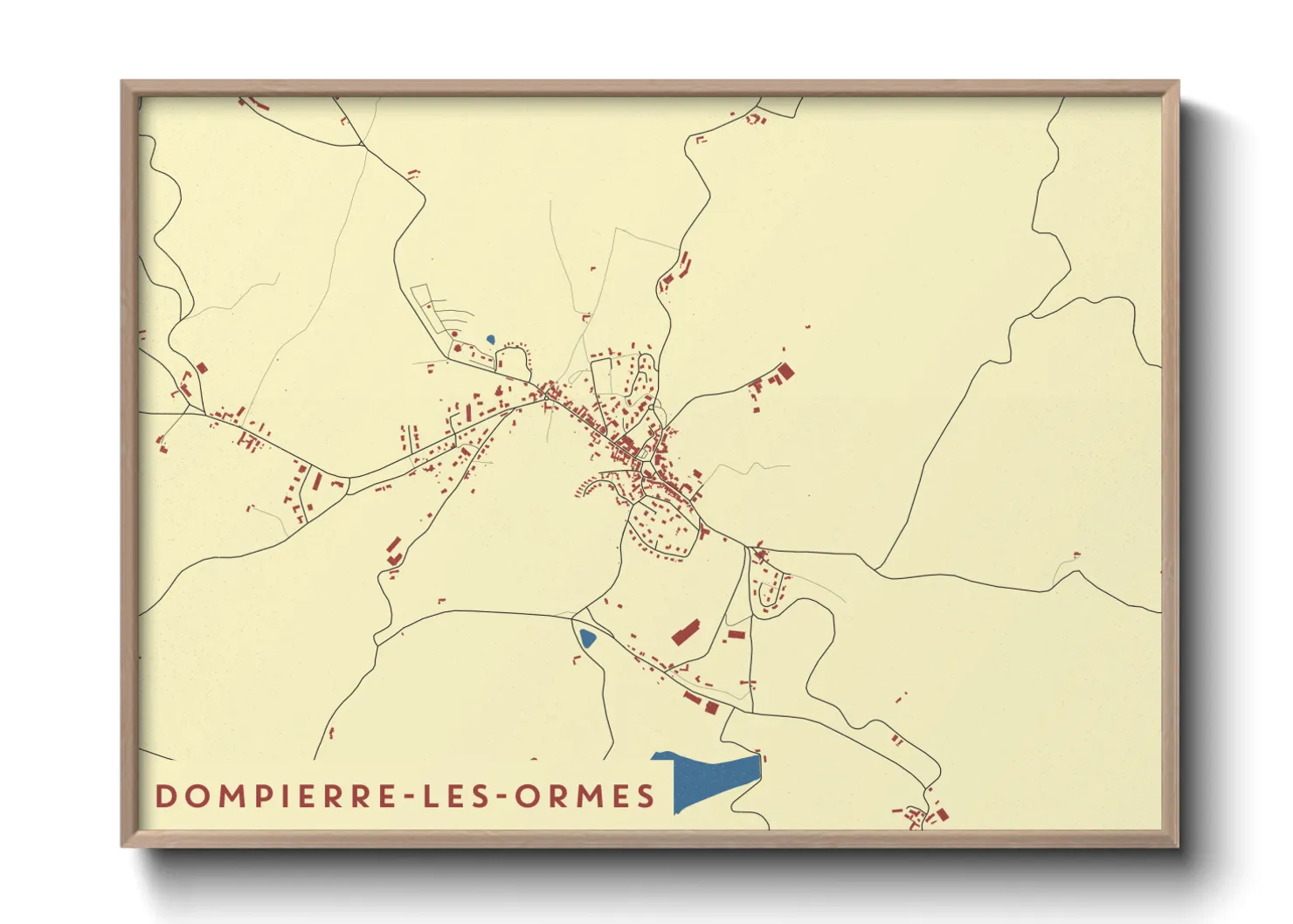 Une affiche de carte sur Dompierre-les-Ormes