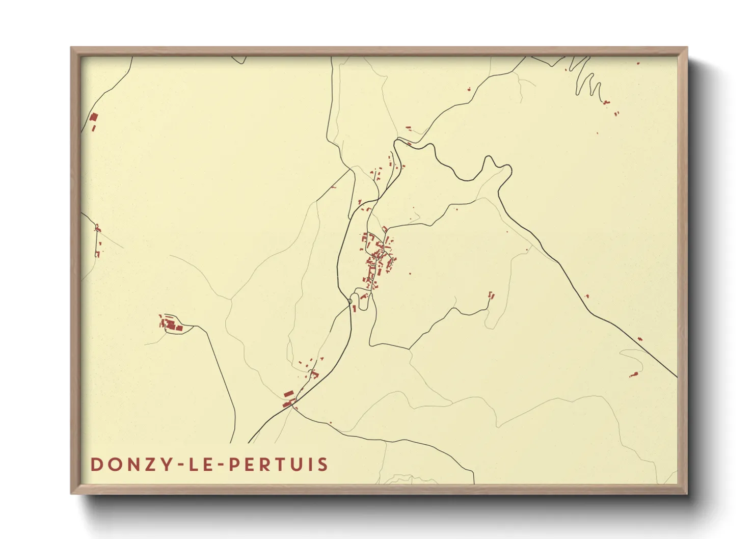 Une affiche de carte sur Donzy-le-Pertuis