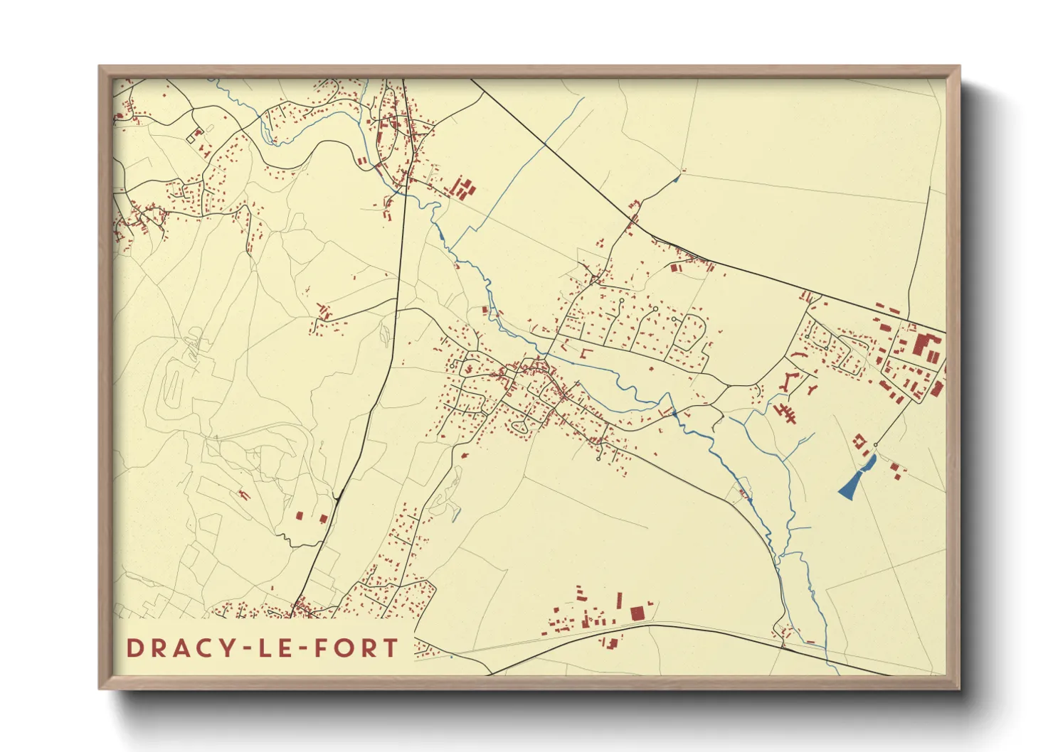 Une affiche de carte sur Dracy-le-Fort