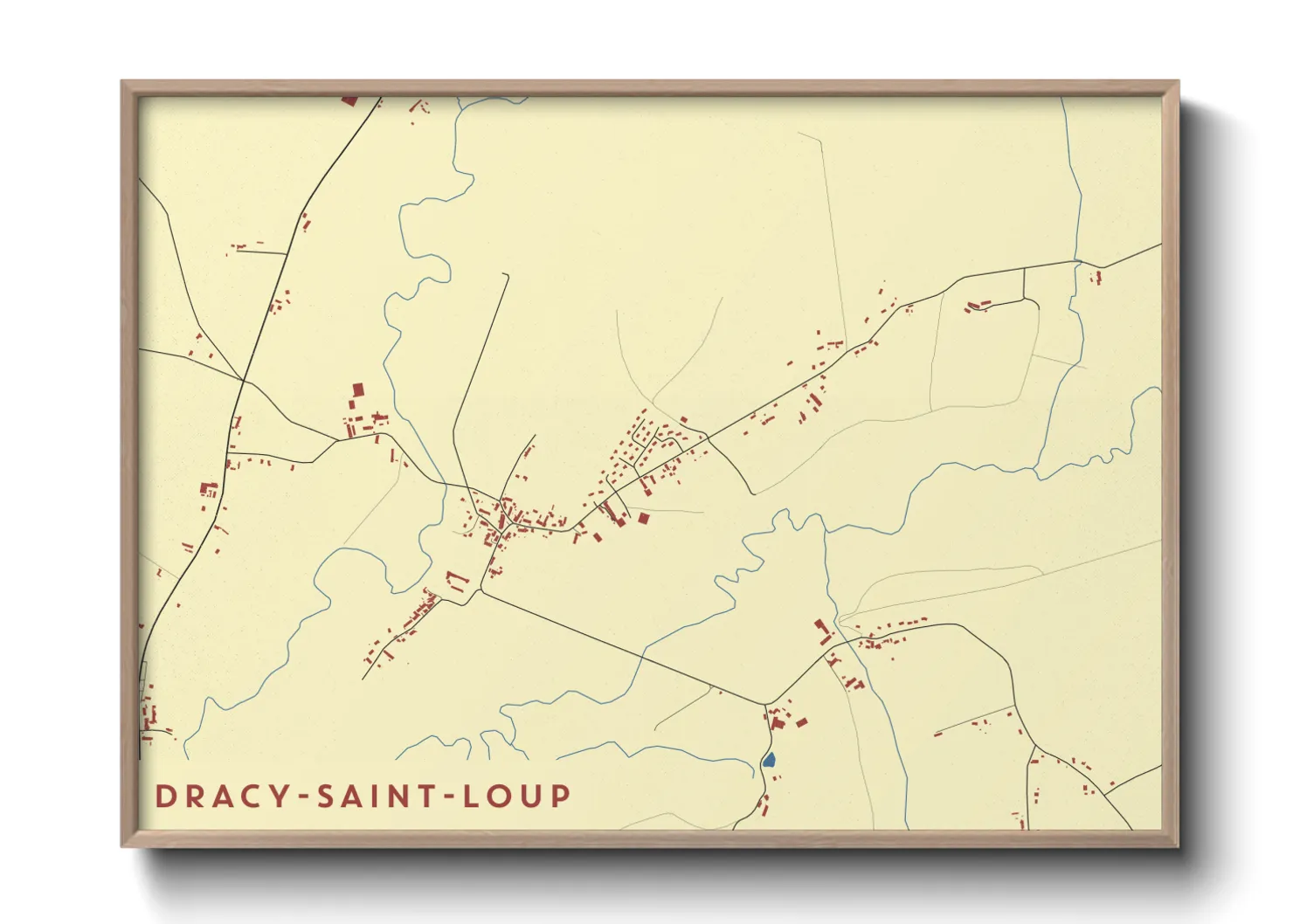 Une affiche de carte sur Dracy-Saint-Loup