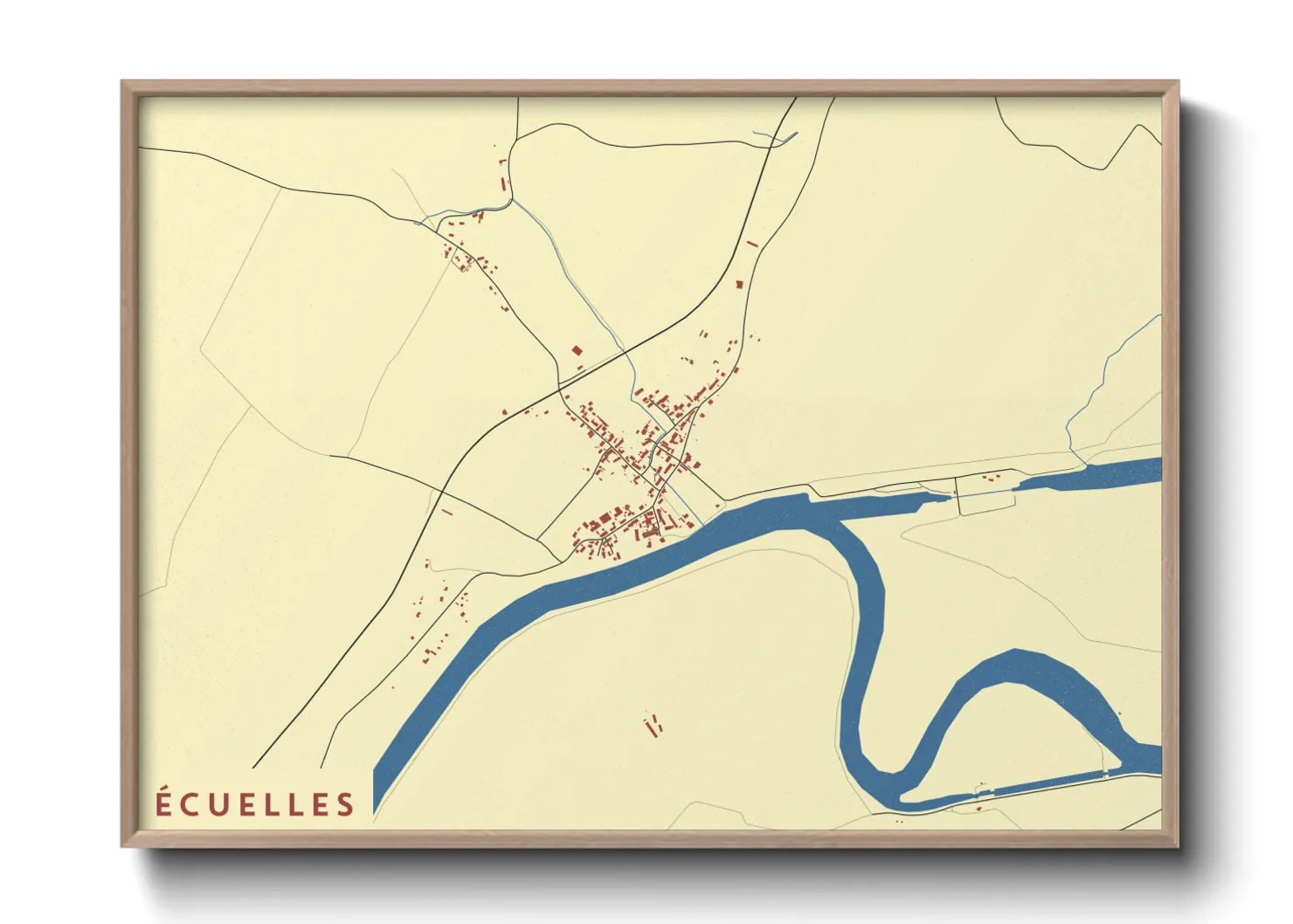 Une affiche de carte sur Écuelles