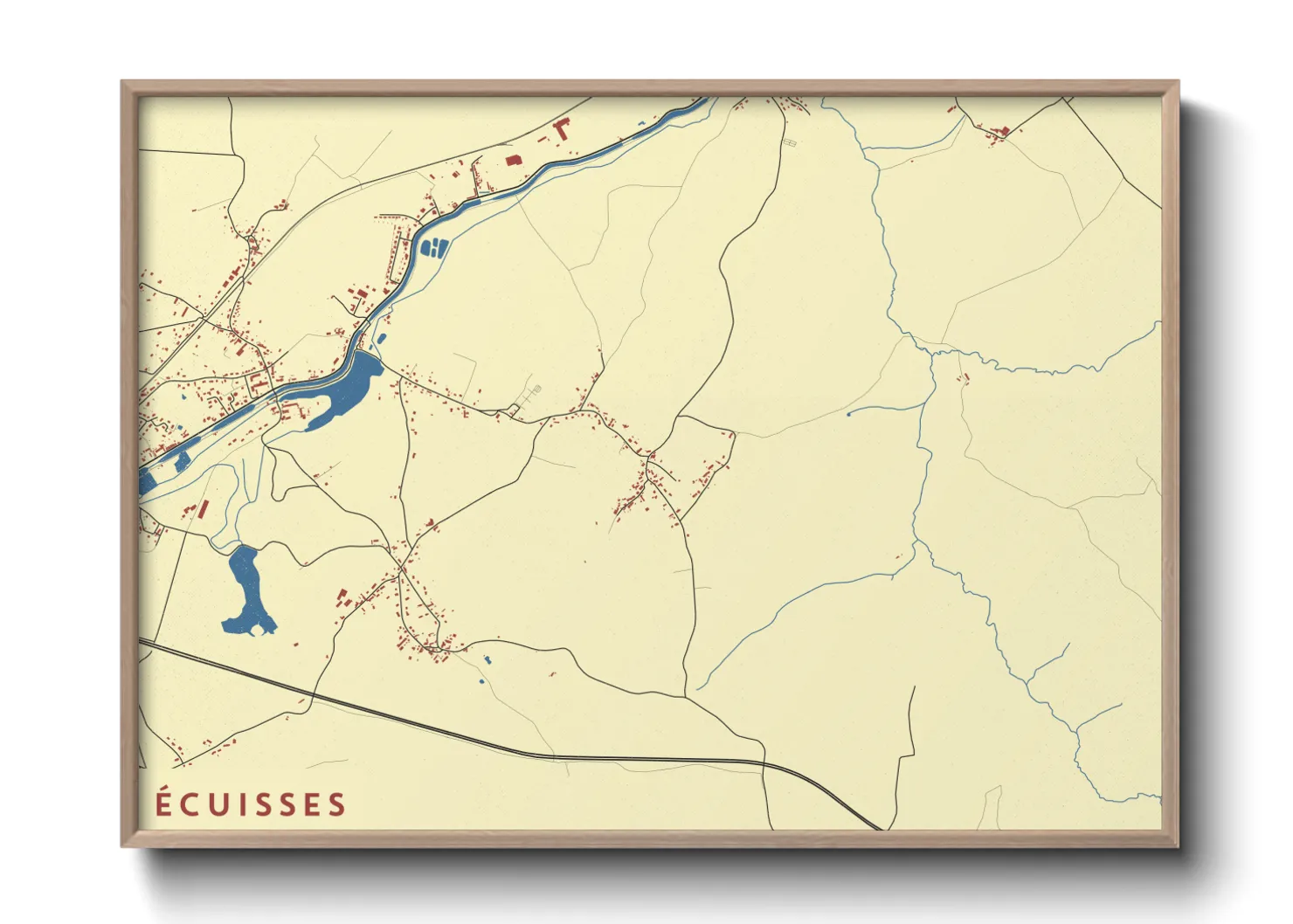 Une affiche de carte sur Écuisses