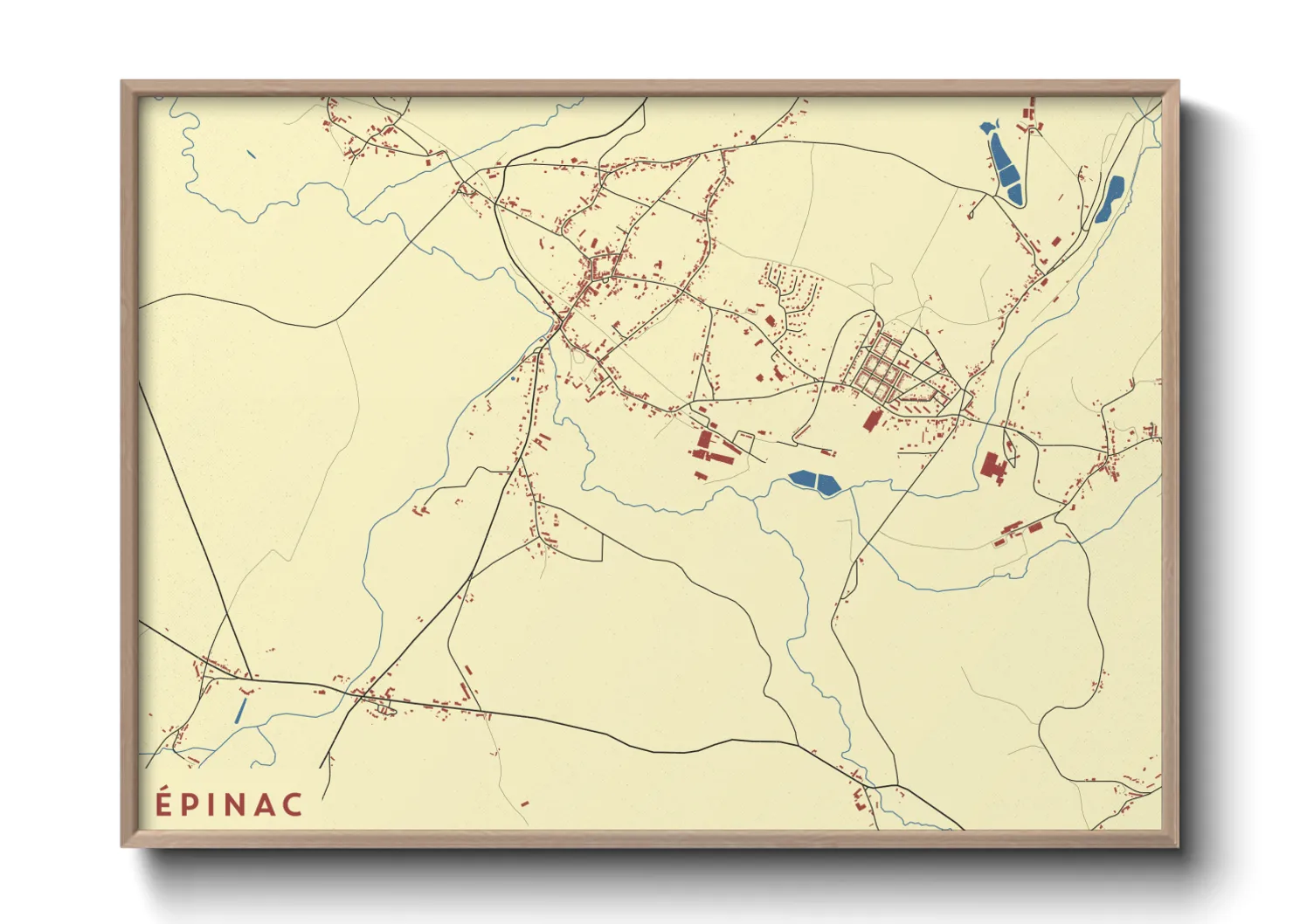 Une affiche de carte sur Épinac