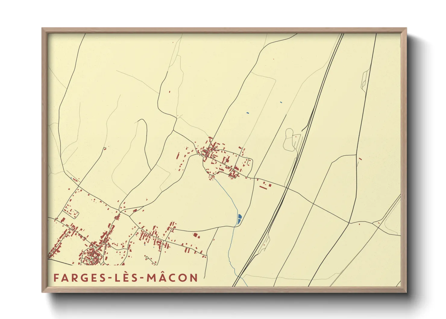 Une affiche de carte sur Farges-lès-Mâcon