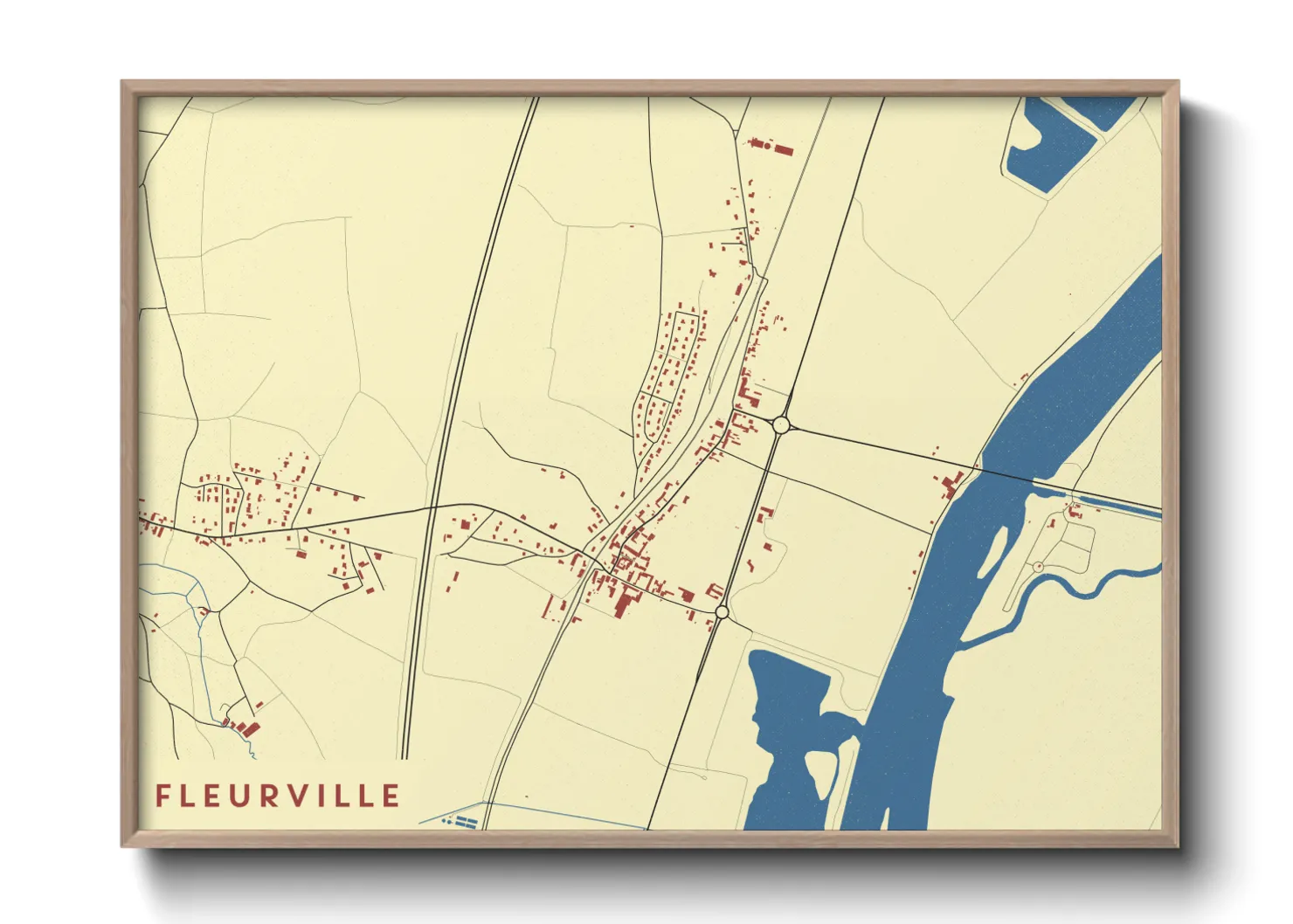 Une affiche de carte sur Fleurville