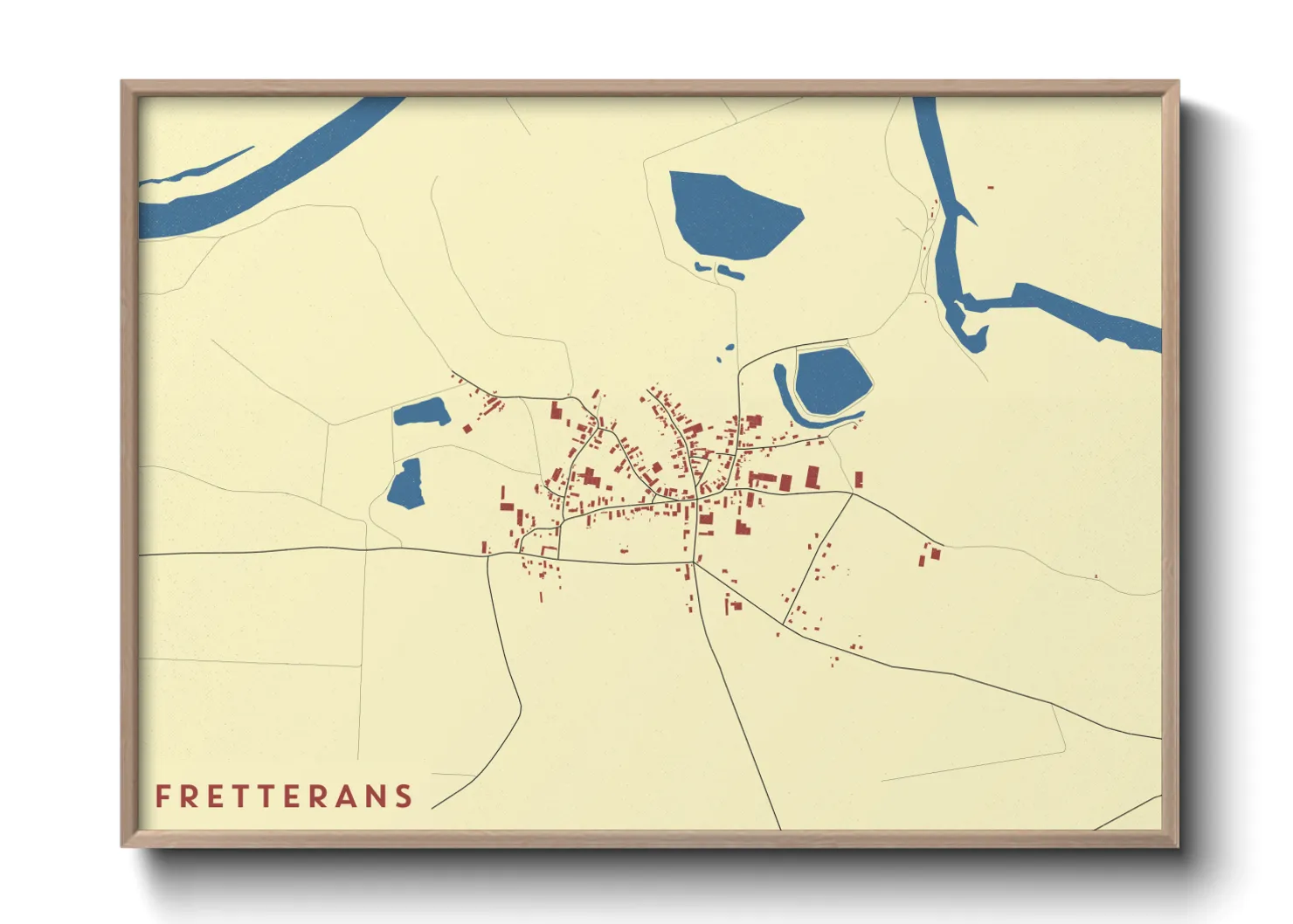 Une affiche de carte sur Fretterans