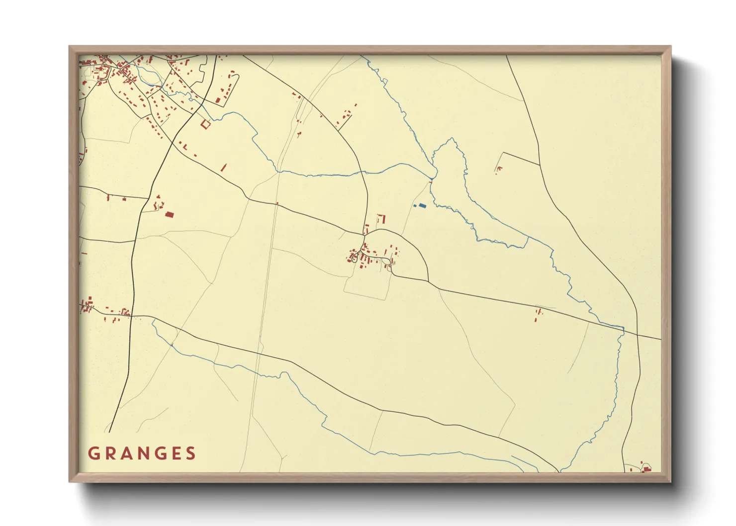 Une affiche de carte sur Granges