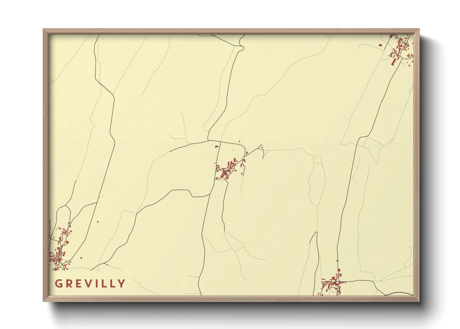 Une affiche de carte sur Grevilly