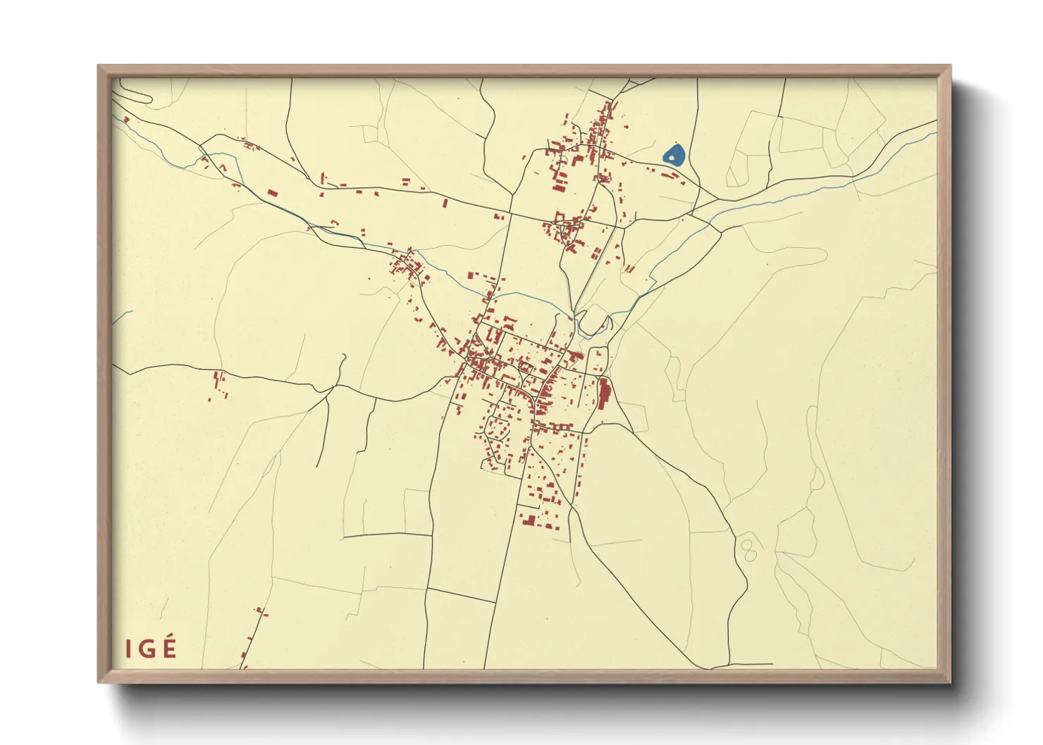 Une affiche de carte sur Igé
