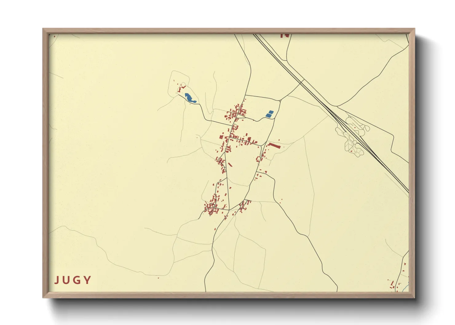 Une affiche de carte sur Jugy