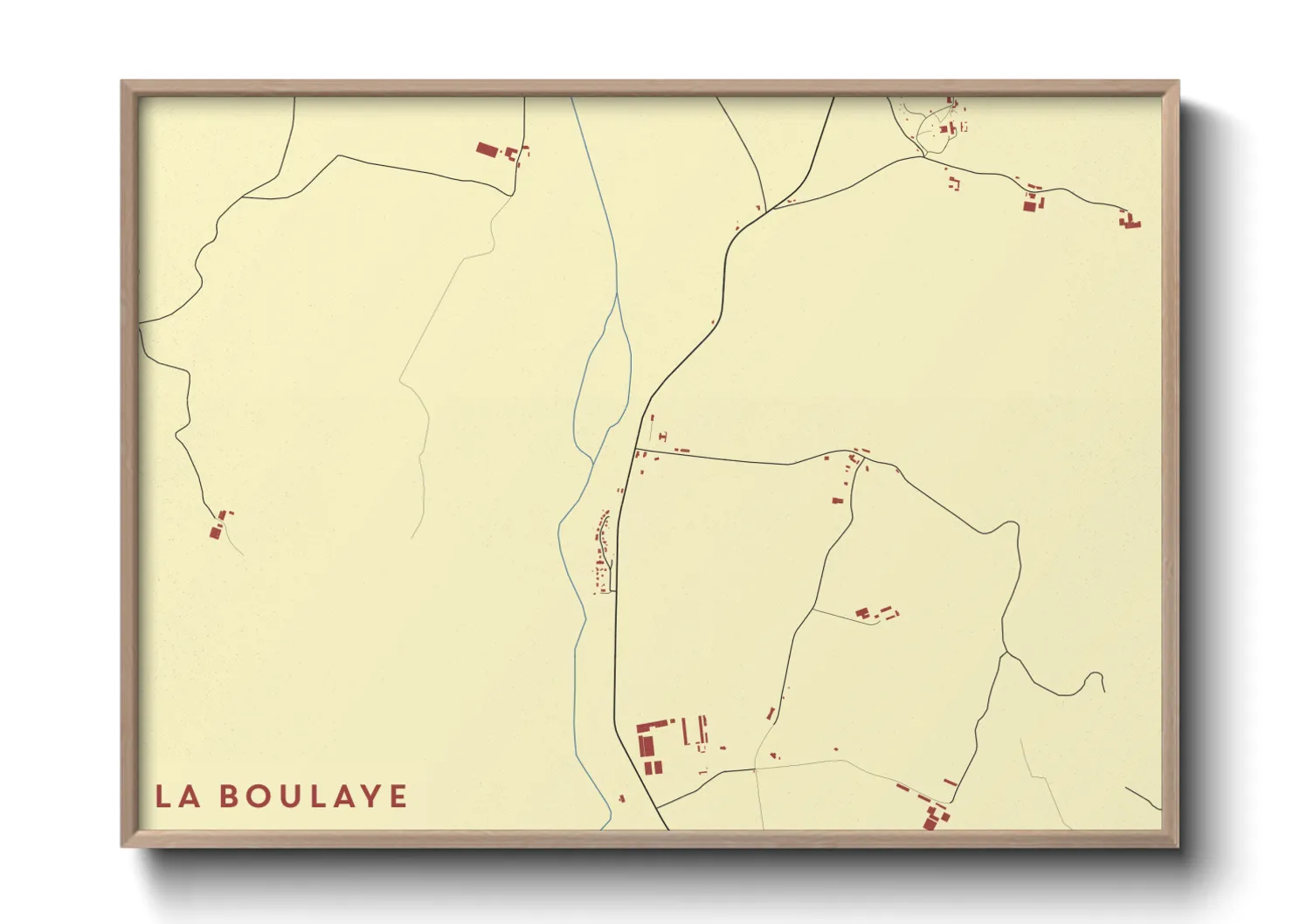 Une affiche de carte sur La Boulaye