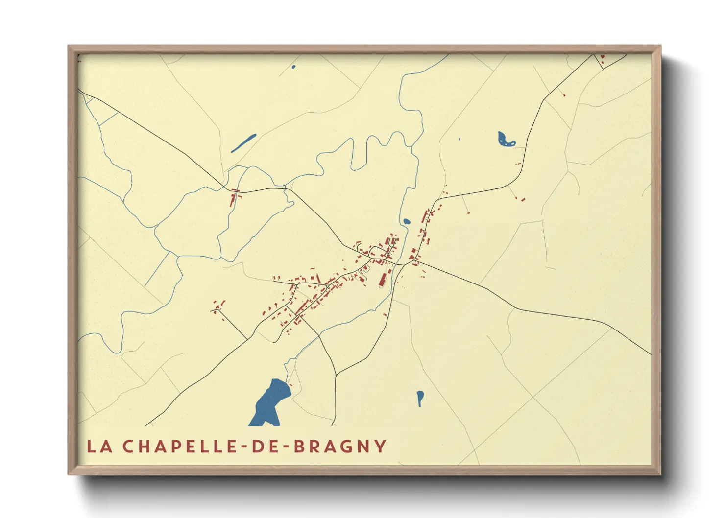 Une affiche de carte sur La Chapelle-de-Bragny