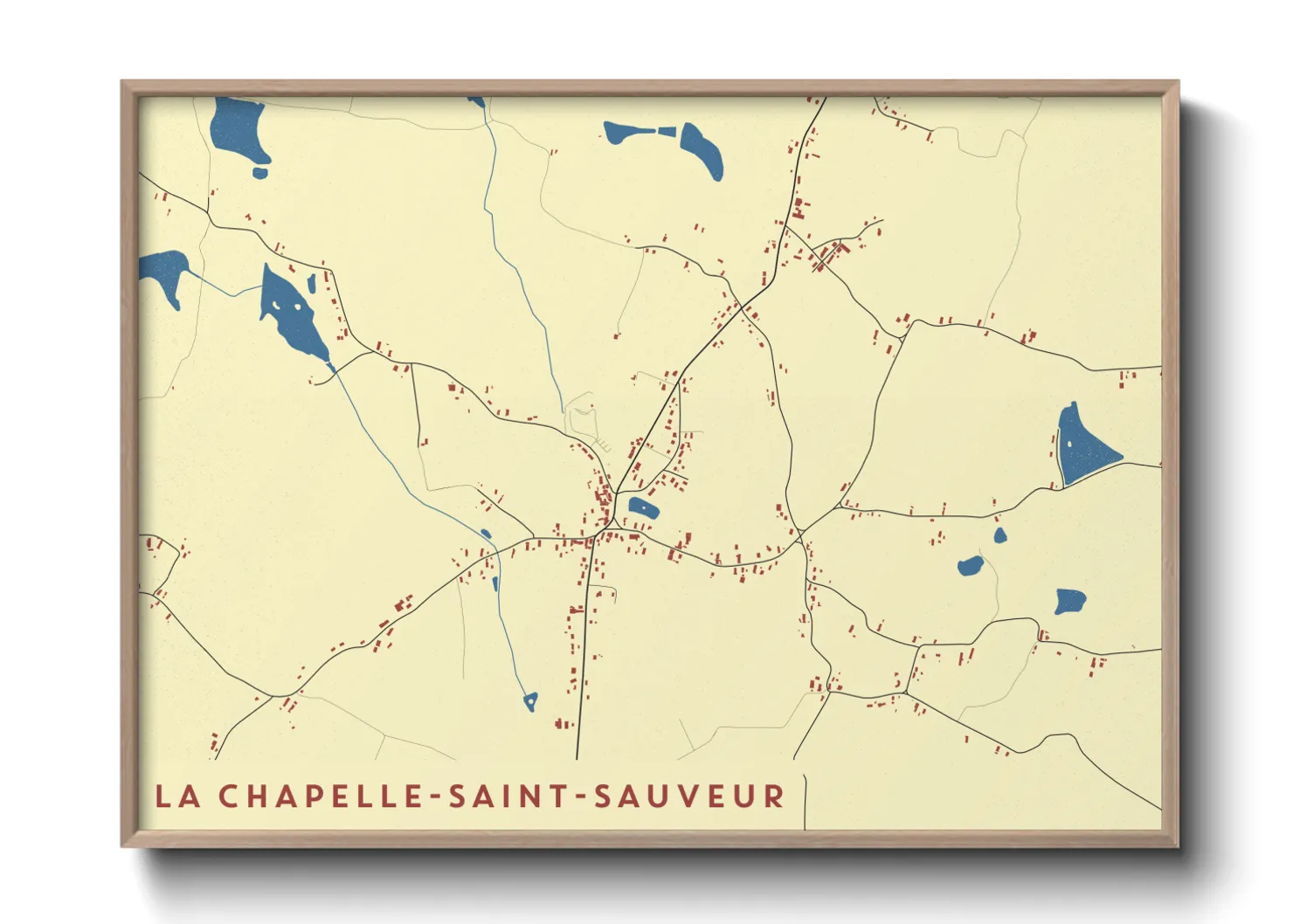 Une affiche de carte sur La Chapelle-Saint-Sauveur