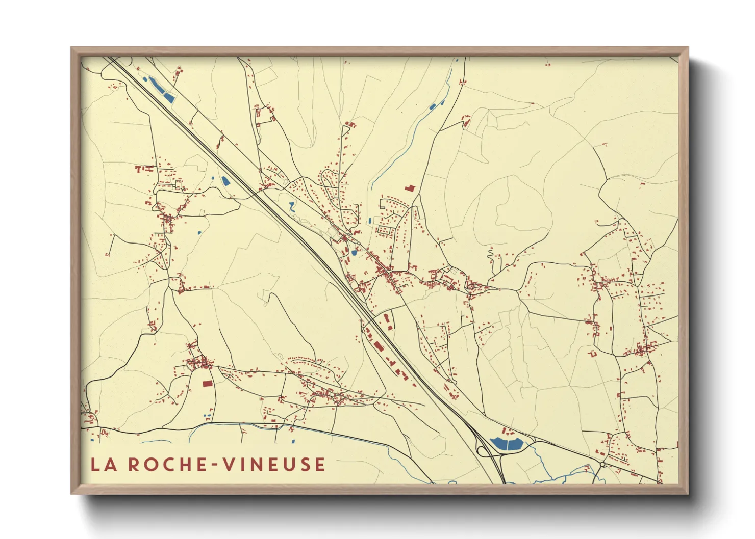 Une affiche de carte sur La Roche-Vineuse