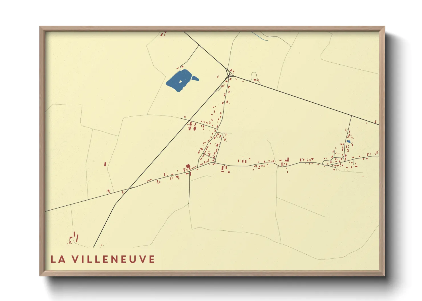Une affiche de carte sur La Villeneuve