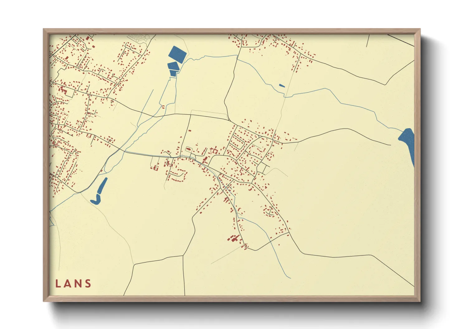 Une affiche de carte sur Lans