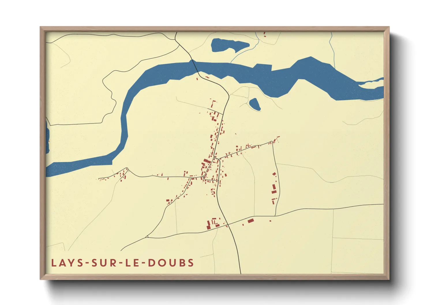Une affiche de carte sur Lays-sur-le-Doubs