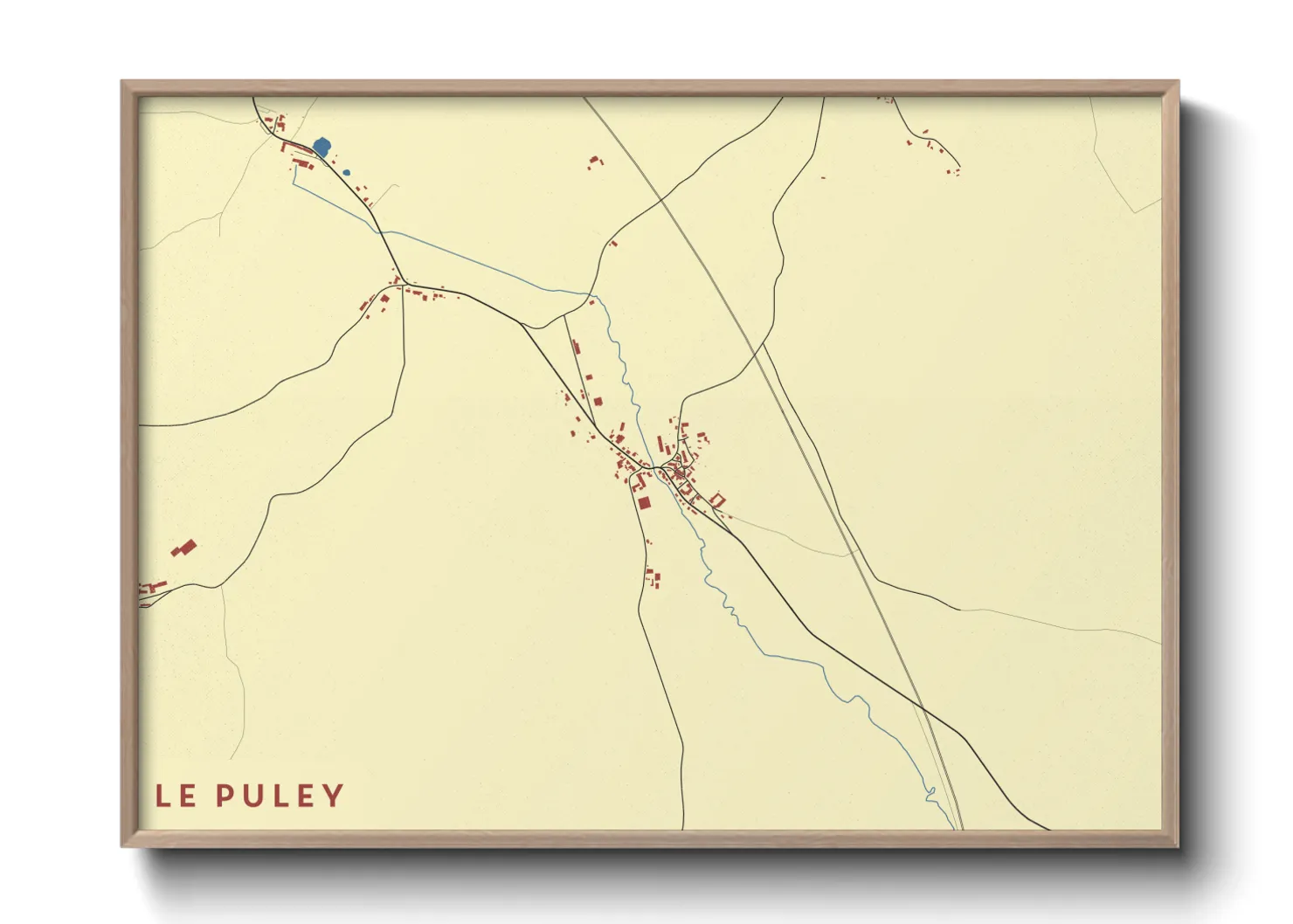Une affiche de carte sur Le Puley