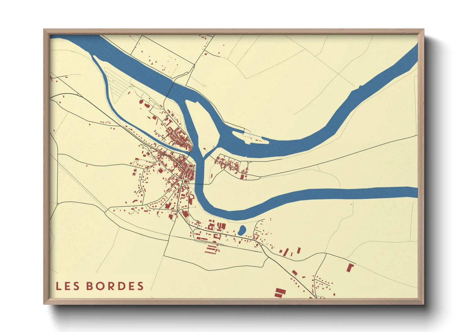 Une affiche de carte sur Les Bordes