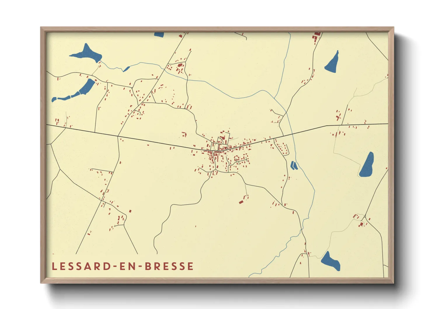 Une affiche de carte sur Lessard-en-Bresse