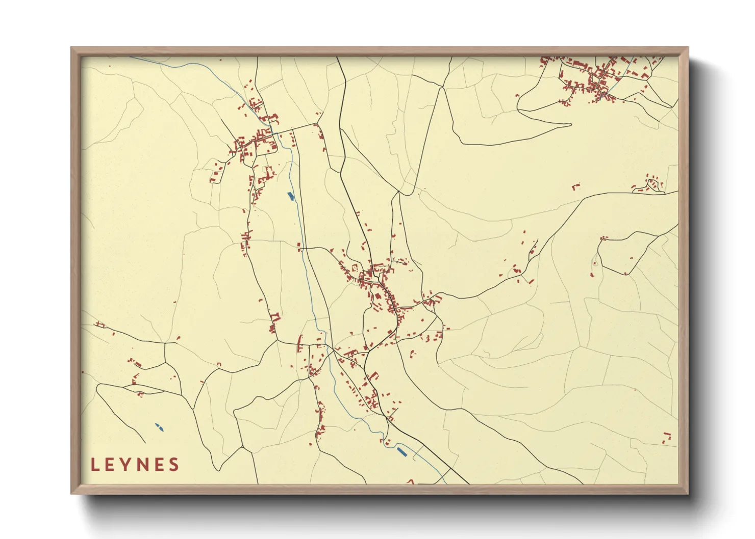 Une affiche de carte sur Leynes