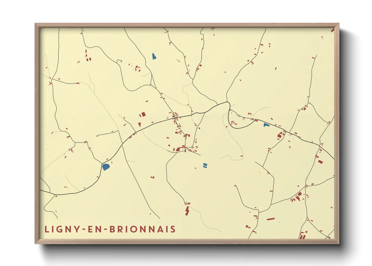 Une affiche de carte sur Ligny-en-Brionnais
