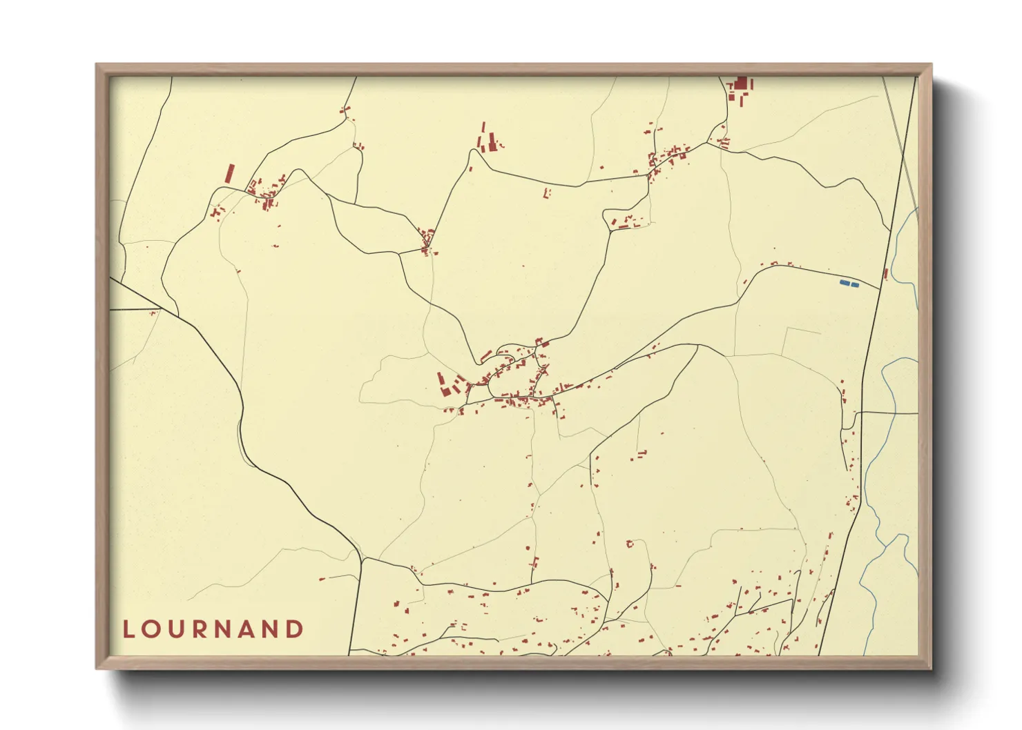 Une affiche de carte sur Lournand