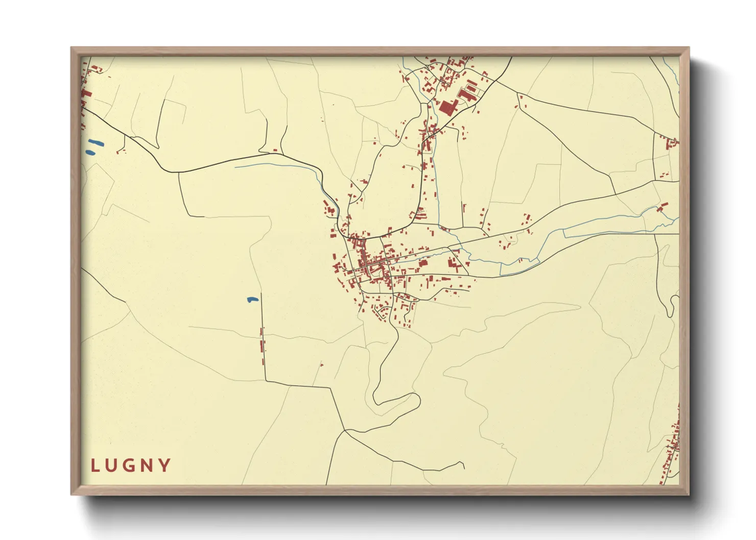 Une affiche de carte sur Lugny