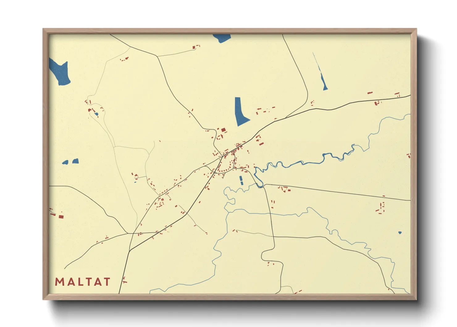 Une affiche de carte sur Maltat