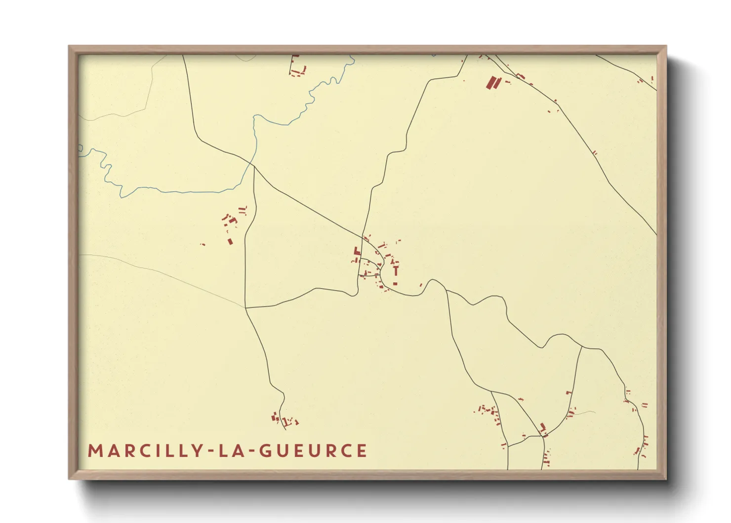 Une affiche de carte sur Marcilly-la-Gueurce