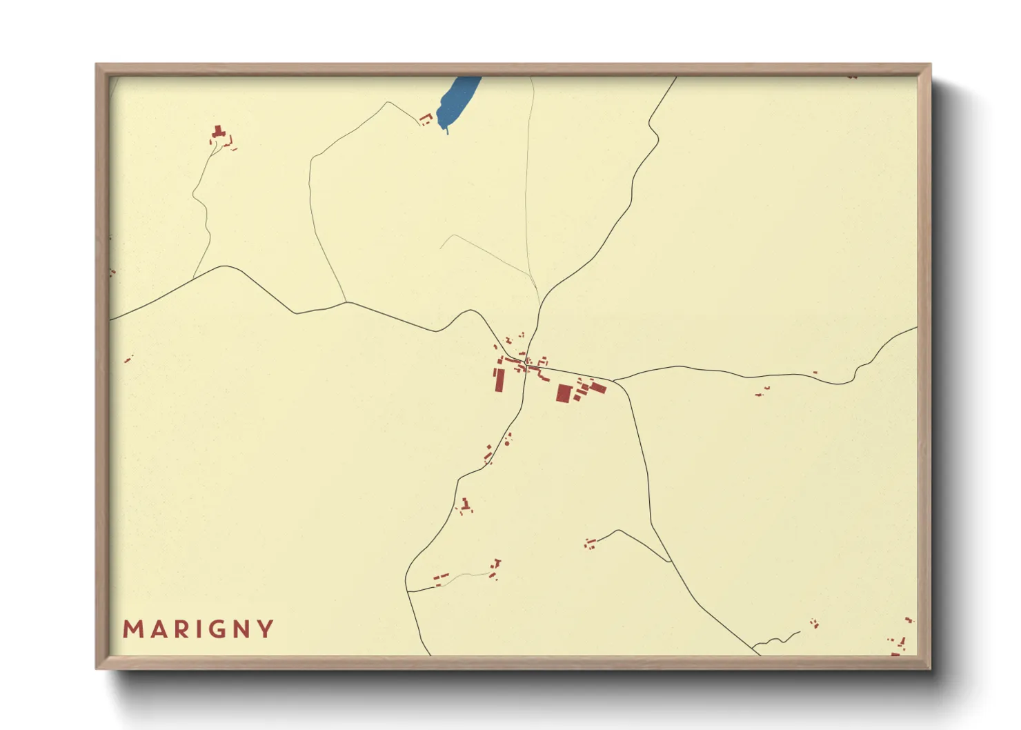 Une affiche de carte sur Marigny