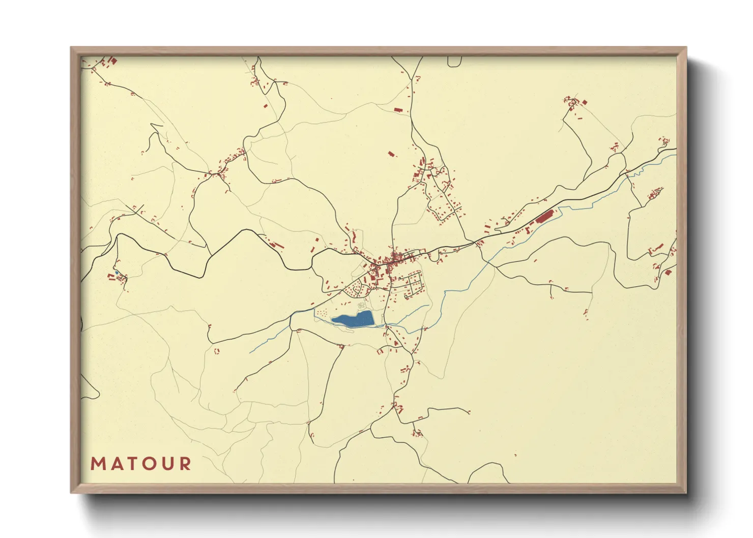 Une affiche de carte sur Matour